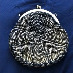 Vintage black and gold clutch purse